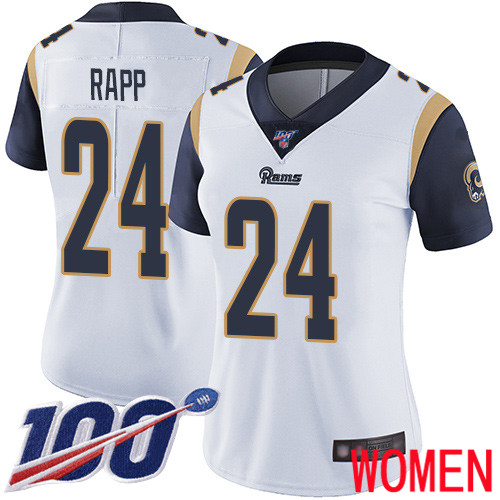 Los Angeles Rams Limited White Women Taylor Rapp Road Jersey NFL Football #24 100th Season Vapor Untouchable